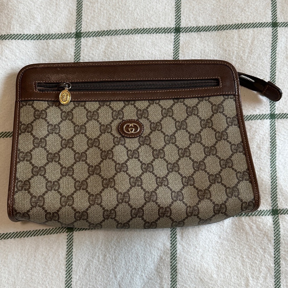 Gucci Vintage Coated Canvas Clutch